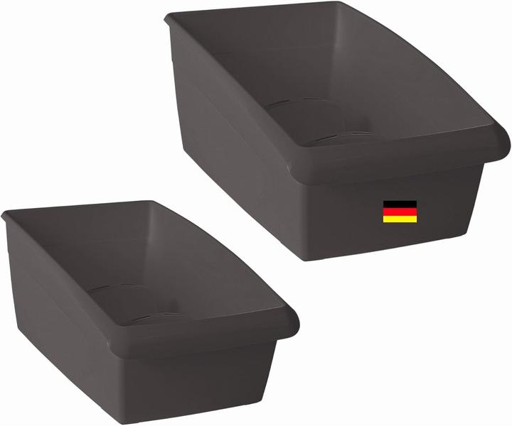 Actual product image Novaliv Medikamenten Organizer Set Hausapotheke - 25 x 12 cm und 25 x 16 cm ANTHRAZIT GRAU - Medikam (12 cm, 2x)