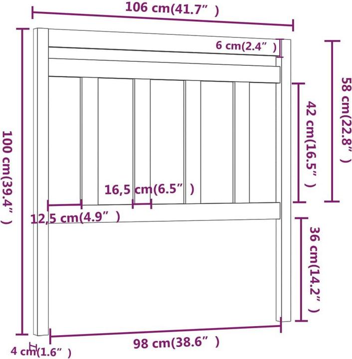 Produktbild vidaXL Bettkopfteil (106 x 4 x 100 cm)