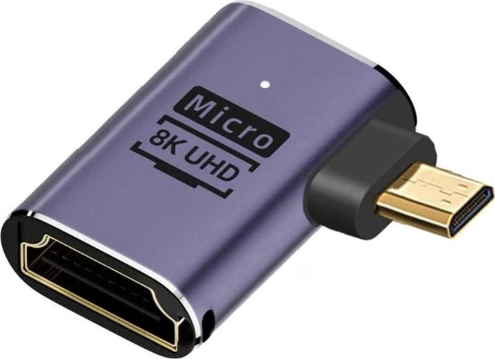 Produktbild PowerGuard Micro HDMI auf HDMI 2.1 90-Grad Winkel Left Adapter (Micro HDMI)