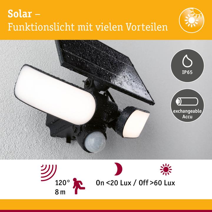 Produktbild Paulmann Solar Wandfluter Sonlig (1600 lm, IP65)