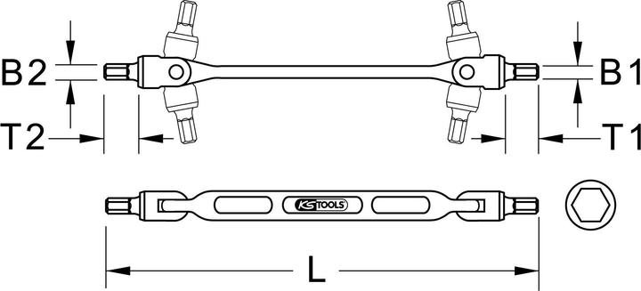 Actual product image KS Tools Double-jointed wrench