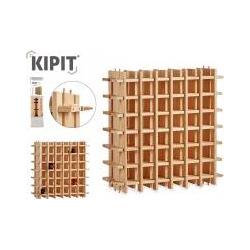 Kipit, Weinregal, Flaschenhalter aus Holz 36 Löcher 75x75cm