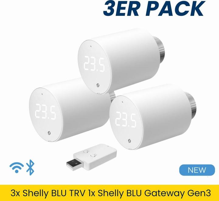 Immagine prodotto Shelly BLU TRV x3 + BLU Gateway Gen3