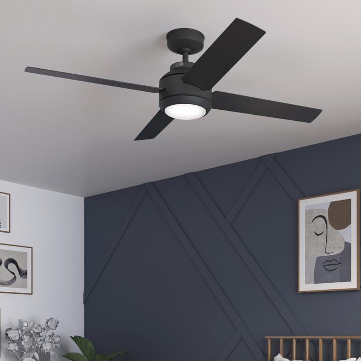 Produktbild Hunter Fans DC Deckenventilator Greta Schwarz mit LED & Fernbedienung (44.80 dB)