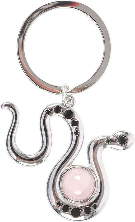 Actual product image Something Different Serpentine Snake Rose Quartz Keyring