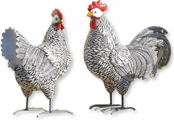 Loberon Huhn 2er Set Mannis schwarz/weiss