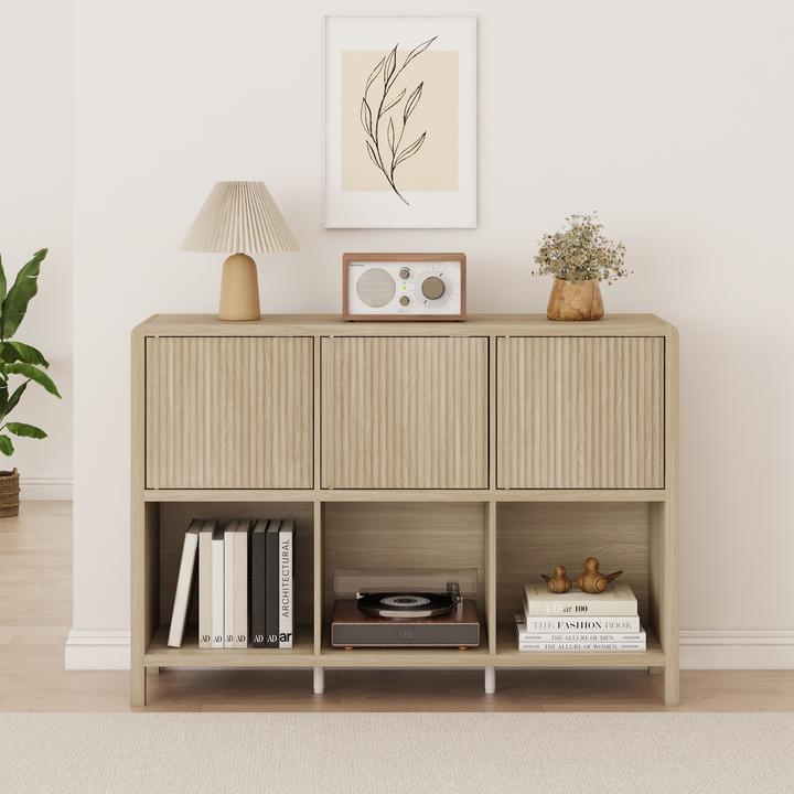 Image du produit En.Casa Sideboard Lukkodso 77x110x30 cm Eicheoptik (110 x 30 x 77 cm)