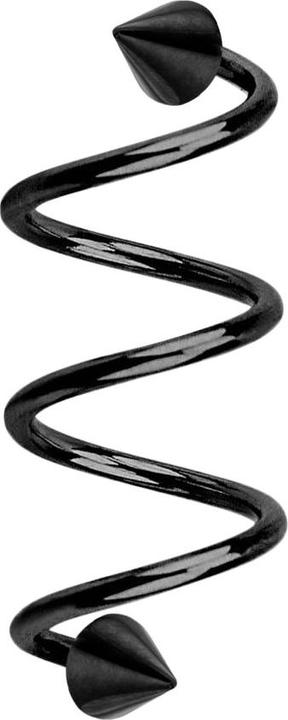 Image du produit Star Piercing Micro Spirale noire avec deux cônes (sans laiton, Acier chirurgical 316L)