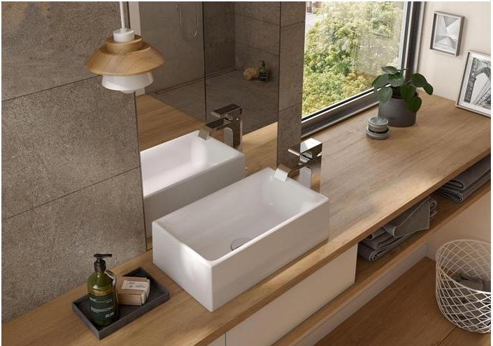 Actual product image TOTO CS Countertop washbasin 400 corner without tap hole and overflow white (230 mm, 400 mm)