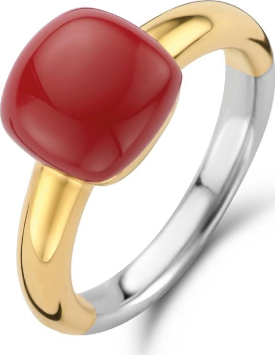 Produktbild Ti Sento Milano Ring mit korallrotem Stein vergoldet 12187CR (56, 925 Silber)