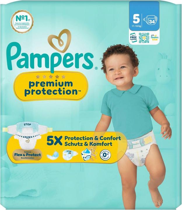 Image du produit Pampers Protection premium (Taille 5, Pack, 34 pcs)