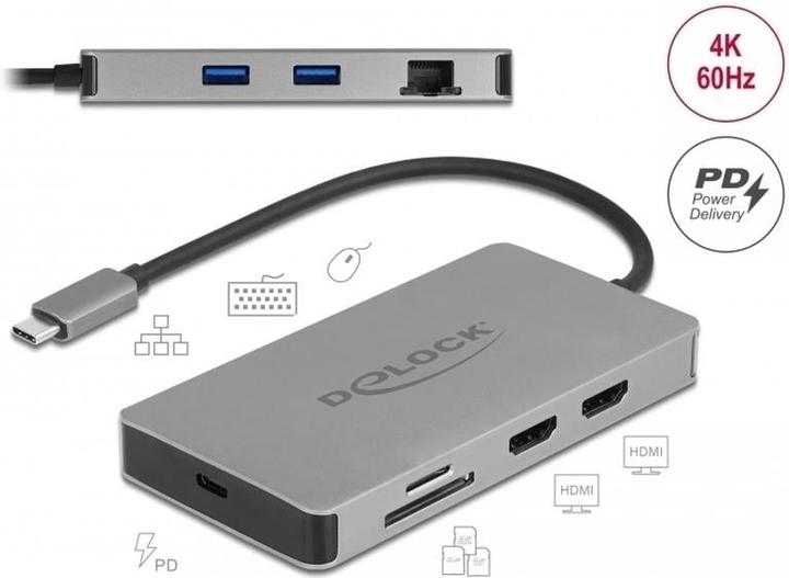 Immagine prodotto Delock Docking station USB Type-C™ 4K (USB-C, 2 porte)