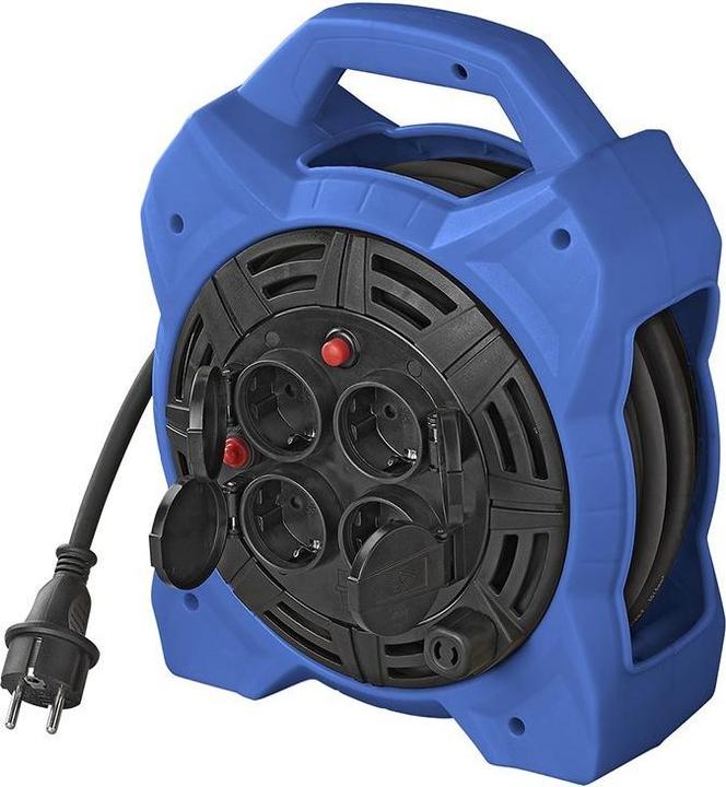 Produktbild ProPlus Kabeltrommel Schuko 4-fach 15M 3x1,5mm² mit LED-Beleuchtung (15 m, 1.50 mm²)