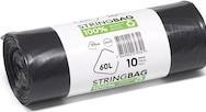 Quickbag Fodere per cestini con nastro sigillante Sacchetto stringa, PE riciclato, 60 litri, rotolo da 10 (10 x, 60 l)