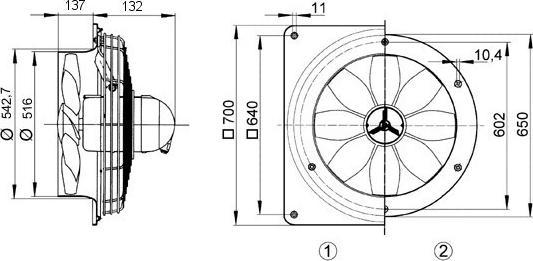 Actual product image Maico MAI DZQ 50/6 B E Ex e Axial wall fan
