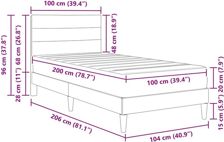 Produktbild vidaXL Bettrahmen (100 x 200 cm)