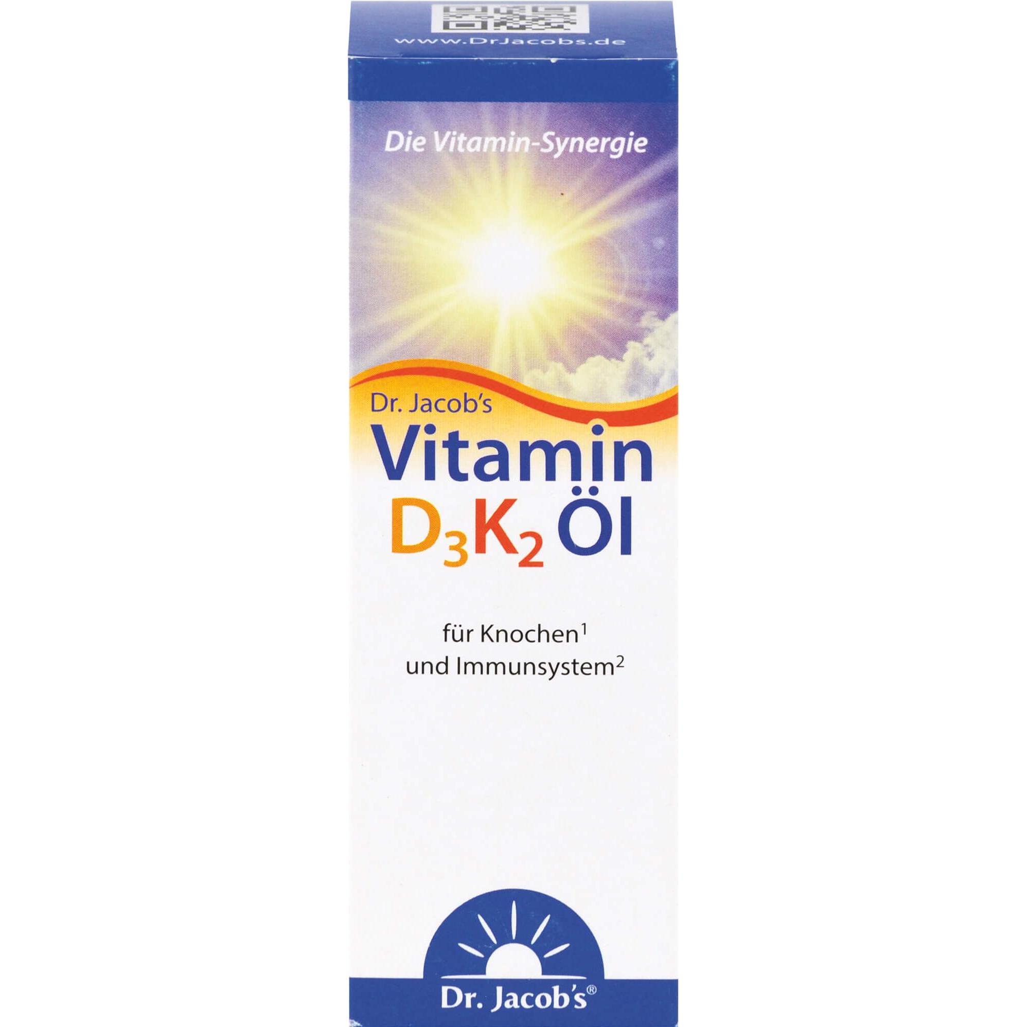 Thumbnail - Dr. Jacob's, Vitamine + Nahrungsergänzung, Vitamin D3 K2 (1 Stück, Tropfen, 61 g)