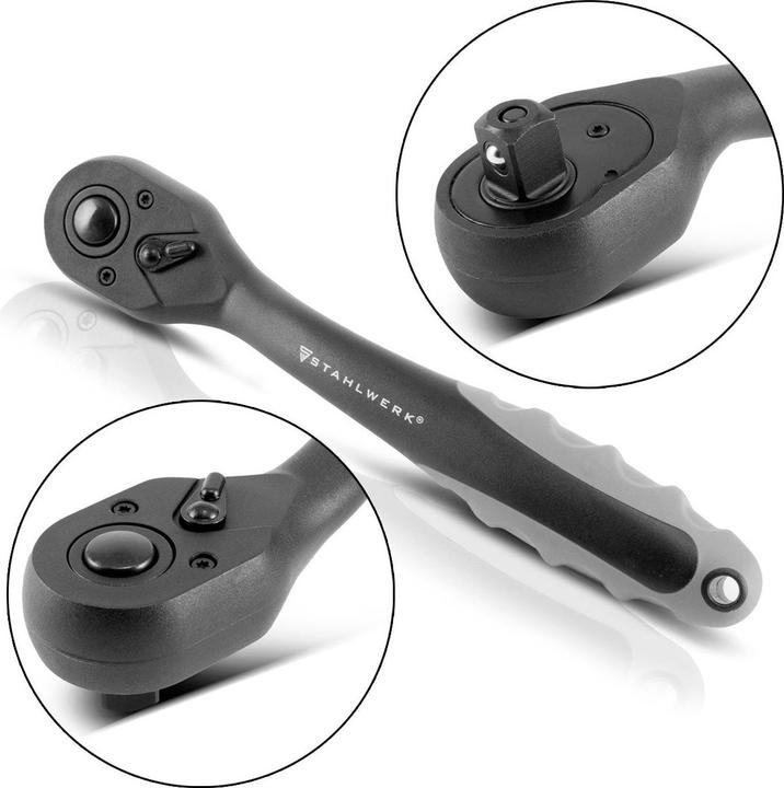 Produktbild Stahlwerk Profi-Umschaltknarre 1/2 Zoll aus Chrom Vanadium Stahl 72 Zähne