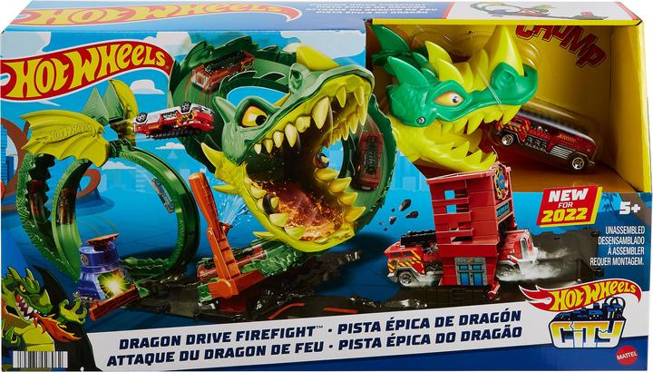 Produktbild Hot Wheels City Drachen-Angriff Looping Set, Zubehör inkl. 1 Spielzeugauto