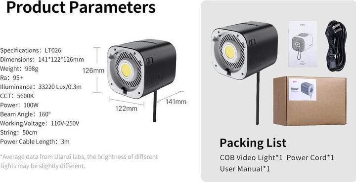 Actual product image Ulanzi LT026 (EU Plug) (Video light)