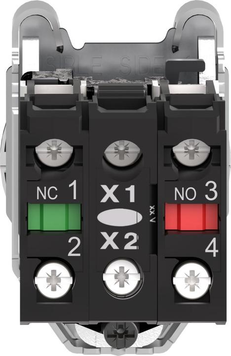 Actual product image Schneider Electric XB4FW35G5 Harmony XB4F 30mm,1NC+1NO orange 120V illuminated pushbutton