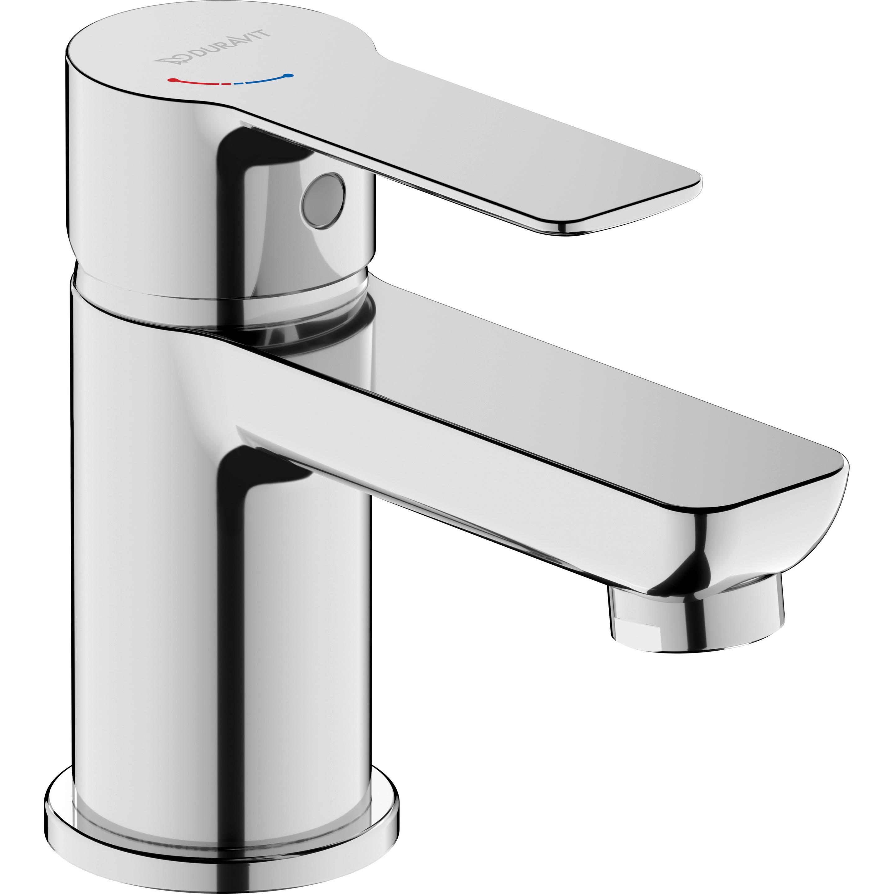 Duravit, Badarmatur, D-Code Einhebel-Waschtischmischer S FreshStart und Minusflow, ohne Ablaufgarnitur