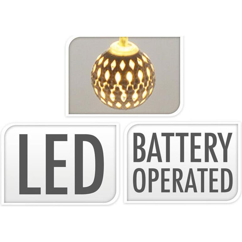 Thumbnail - Lichterkette, Lichterkette mit Metallkugeln, 100 cm – Weiss (1.30 m)