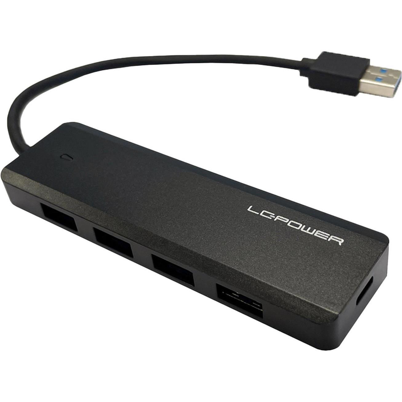LC-Power LC-HUB-U3-4-V2 (USB-C, 5 Ports), Dockingstation + USB Hub, Schwarz
