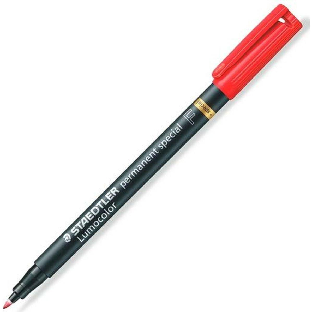 Thumbnail - Staedtler, Marker, Folienstift Lumocolor special F (Rot, Schwarz, 0.60 mm, 10 x)