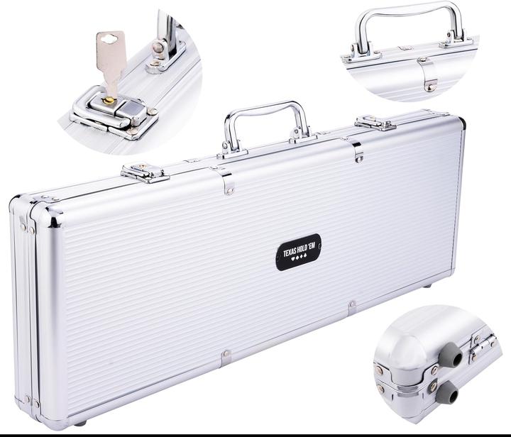 Produktbild Bicycle Poker-Set im Silberkoffer, Hohe Einsätze (2 - 8 Spieler)