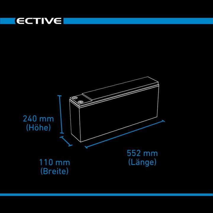 Image du produit Ective Batterie AGM 150Ah 12V Deep Cycle Slim Front Terminal Batterie d'alimentation (12 V, 150 Ah)
