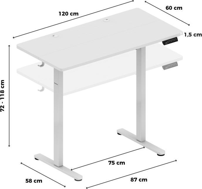 Produktbild Huzaro Biurko gamingowe Hero 8.1 White