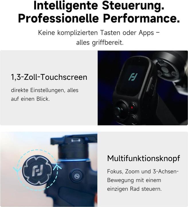 Actual product image Feiyu SCORP-Mini3 Pro 3-Axis Handheld Gimbal for Camera (Action camera, Single-lens reflex camera, Smartphone, System camera, 2 kg)