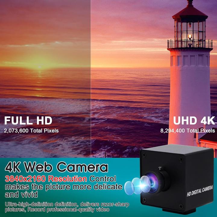 Produktbild ELP 4K Ultra HD Weitwinkel-Webcam mit 170° Objektiv