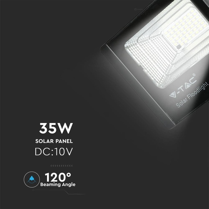 Produktbild V-TAC VT-8576 - LED-Flutlicht mit Solarpanel 35 W 4000K (2450 lm, IP65)