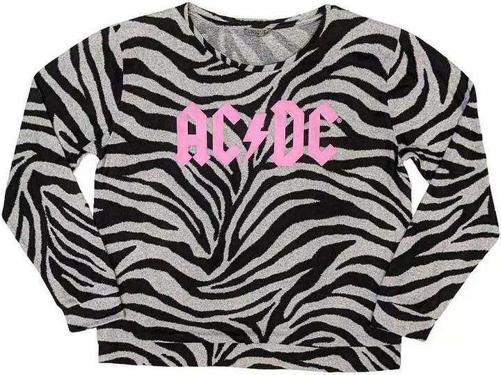 Actual product image AC/DC Womens/Ladies Zebra Print Logo Long Pyjama Set (S)