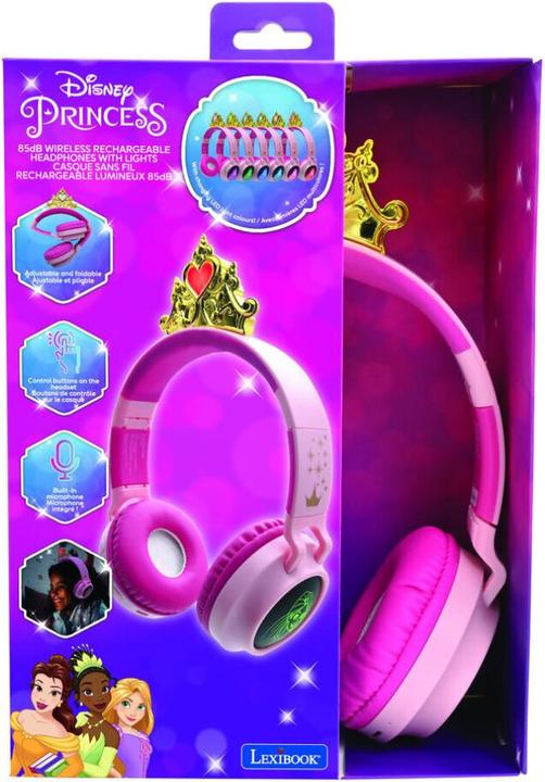 Immagine prodotto Lexibook Principessa Disney - Cuffie Bluetooth con luci (HPBT015DP)