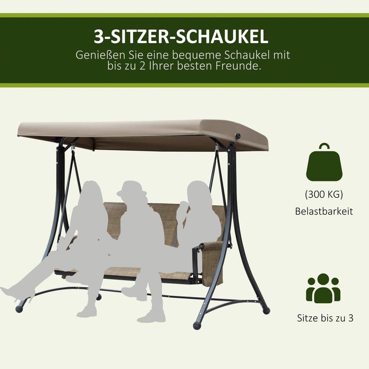 Image du produit Outsunny Hollywoodschaukel Metall, Polyester Braun