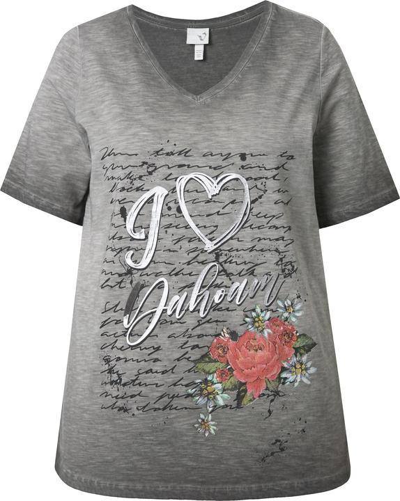 Produktbild Ulla Popken T-Shirt, Trachtenmotiv, Classic, V-Ausschnitt, Halbarm (60)