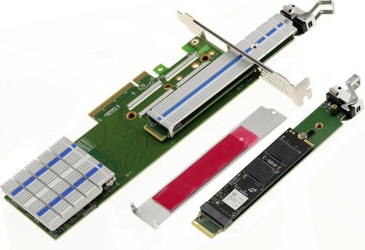 Produktbild Kalea-informatique PCIe 3.0 x8 Controllerkarte für 2 M.2 NVMe SSDs mit Hardware-RAID 0,1, JBOD und Hot-Swap
