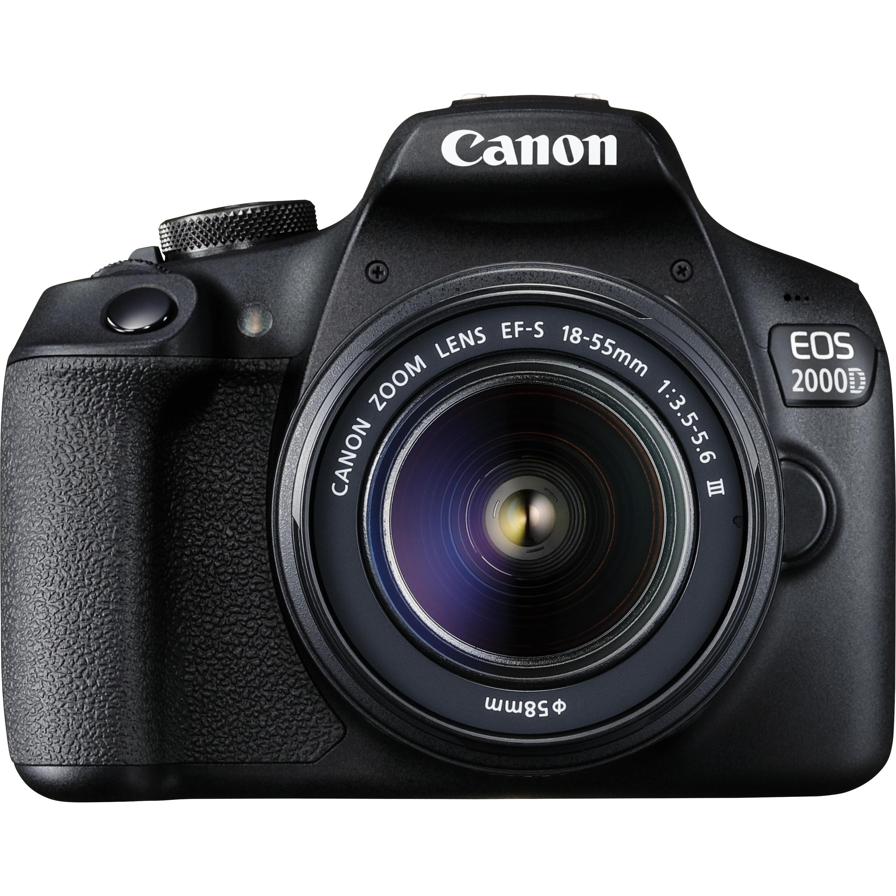 Canon EOS 2000D (18 - 55 mm, 24.10 Mpx, APS-C / DX), Kamera, Schwarz