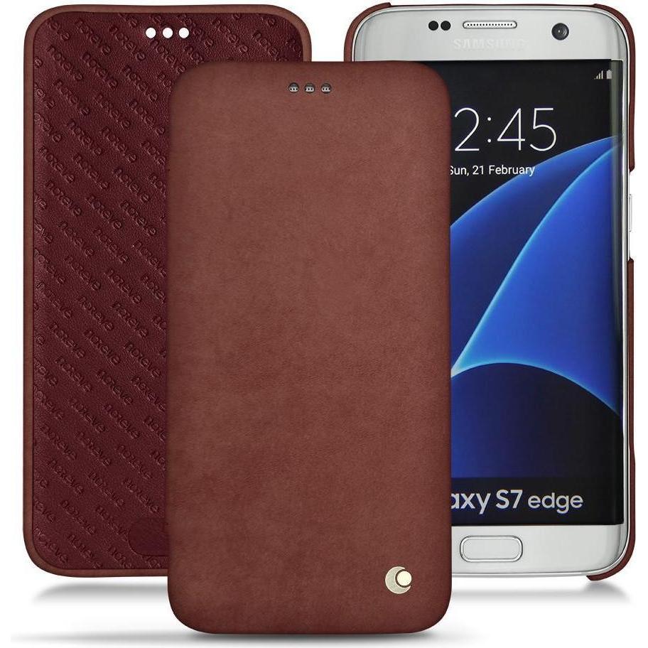 Noreve Lederschutzhülle horizontal (Samsung Galaxy S7 Edge), Smartphone Hülle, Rot