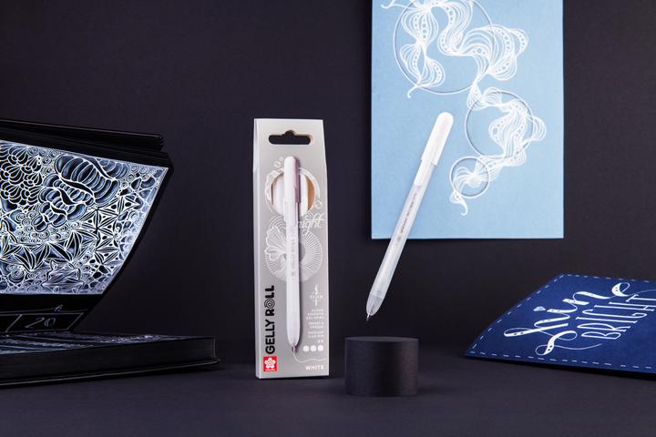 Productafbeelding Sakura Gelly Roll Retractable Classic Gelschreiber transparent 0,45 mm, Schreibfarbe: weiss, 3 St. (Wit, 3x)