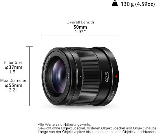 Actual product image Panasonic 42.5mm f/1.7 ASPH. Power O.I.S. (Micro Four Thirds, Micro Four Thirds)