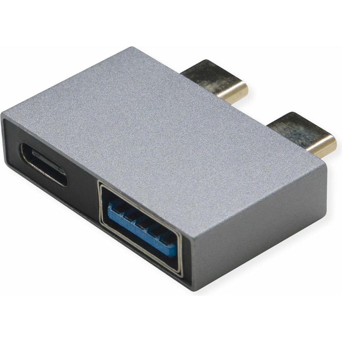 Thumbnail - Roline USB3.2Gen2 Adapter, 10Gbit/s, 2xC(ST) - 1x C(BU)+1x A(BU), 3A (USB 3.2 Gen 2), USB Kabel