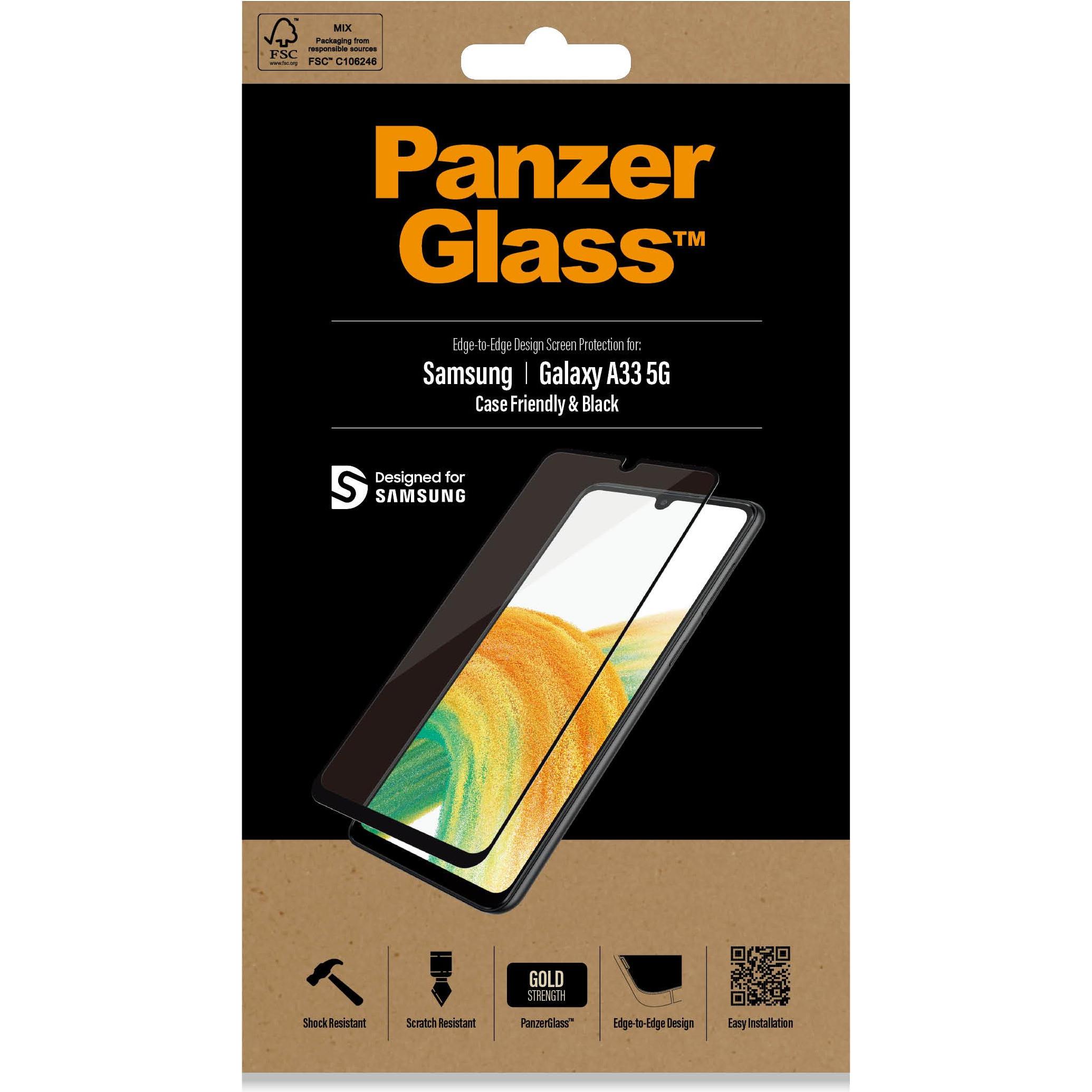 Thumbnail - PanzerGlass Case Friendly AB (1 Stück, Samsung Galaxy A33 5G), Smartphone Schutzfolie, Schwarz