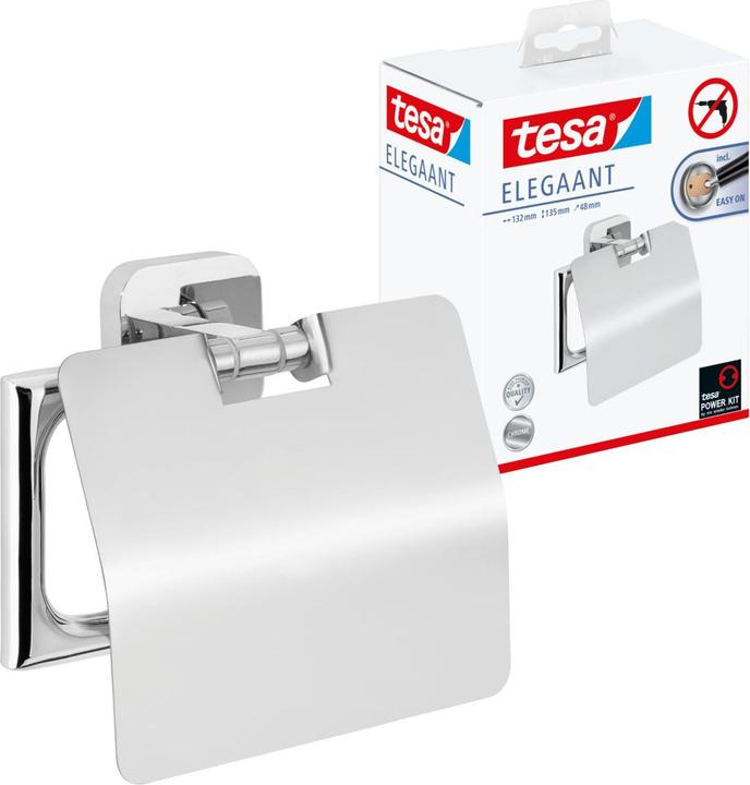 Produktbild tesa ELEGAANT Toilettenrollenhalter inkl. Klebelösung ohne Bohren