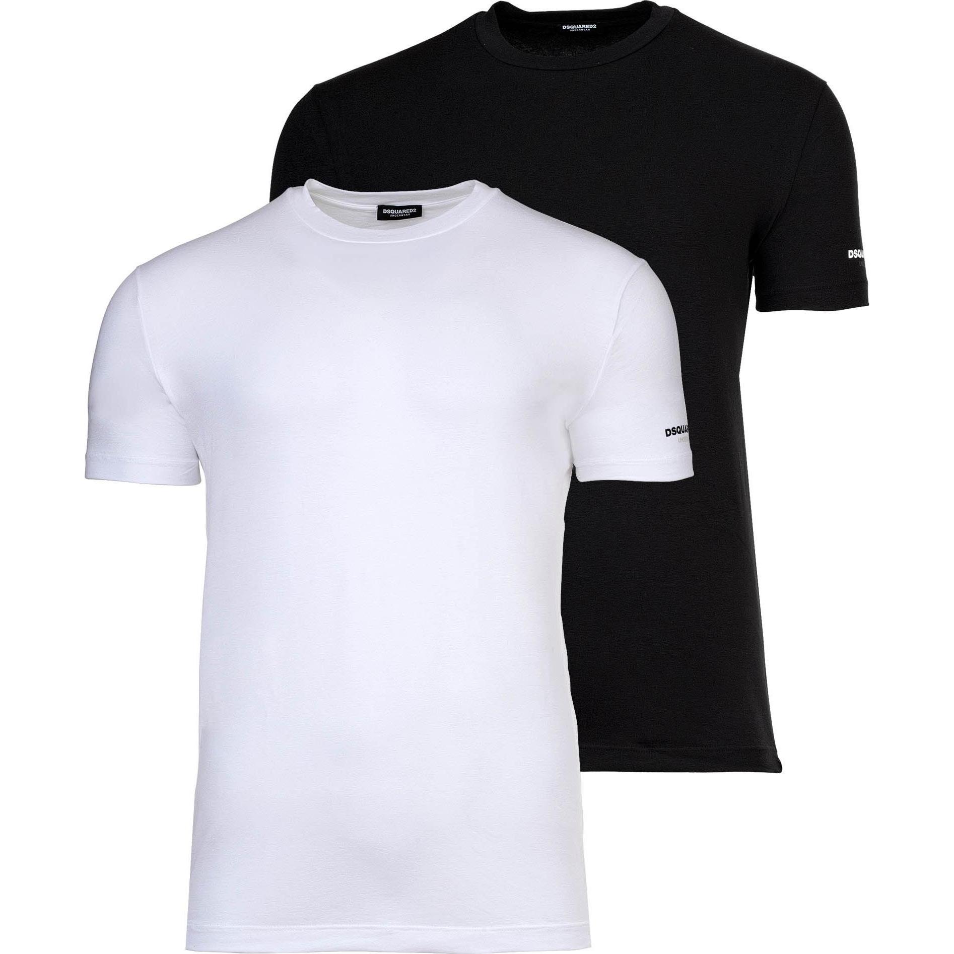Dsquared2, Herren, Shirt, T-Shirt Casual Bequem sitzend TWIN PACK T-SHIRT, Mehrfarbig, (XL)