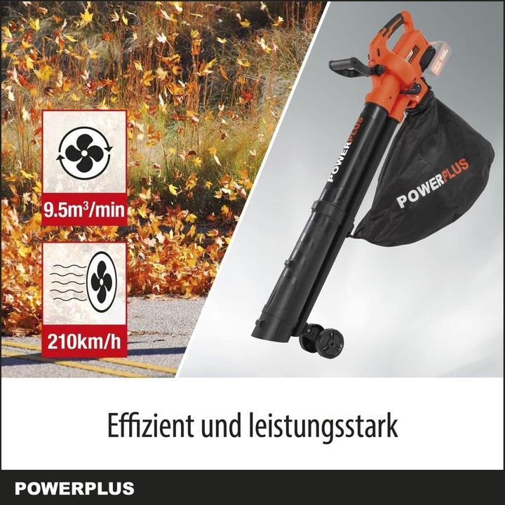 Produktbild Powerplus Dual Power Laubsauger/-bläser bürstenlos 40V - exkl. Akku und Ladegerät (Akkubetrieb, Laubbläser)