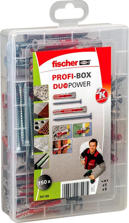 Fischer Meister-Box DUOPOWER mit Schrauben 50x6/.5x40 30x8/5x60 (160 Stk.)
